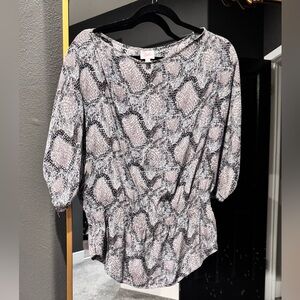Parker Gray and Pink Snake Print Blouse